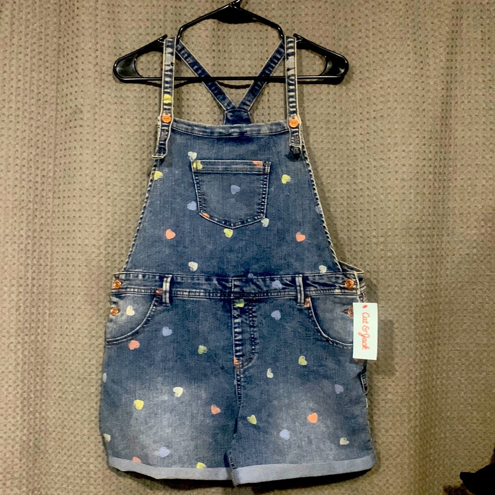 NEW Overalls, Bluejeans with hearts, girls xxl (18), fits women approx size6 💙
